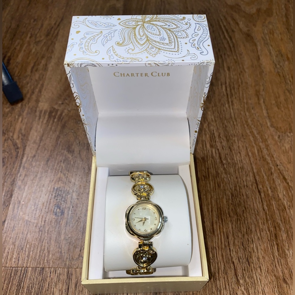 Gold tone watch